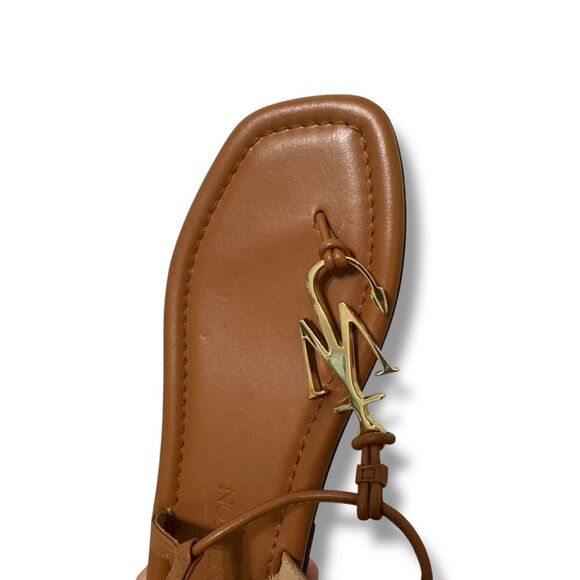JW Anderson Logo Flat Sandals Pecan Leather Size 37 EU 6.5 US - Picture 6 of 10